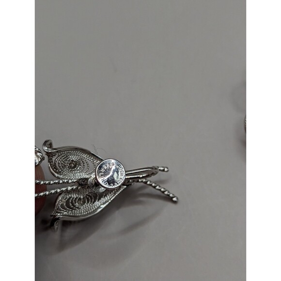 Vintage Ann Lee Sterling Pin and Earring Set - Picture 7 of 10